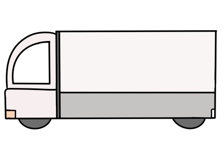 トラックのフレーム トラック,車,配達,引越し,引っ越し,配送,仕事,フレーム,イラスト,シンプルのイラスト素材