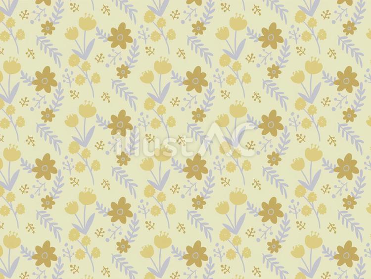 北欧風のレトロな花柄背景 北欧柄,背景,花柄のイラスト素材