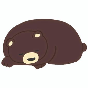 寝ている熊 熊,クマ,くま,動物,生き物,寝る,睡眠,冬眠,休む,眠るのイラスト素材