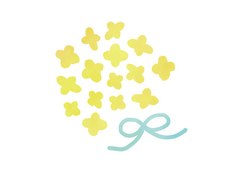 Nanohana, retro, rape blossoms, petal, JPG, PNG and AI