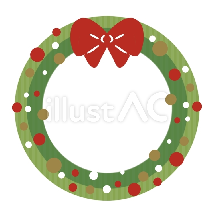 No.187　クリスマスリース クリスマス,リース,リボンのイラスト素材
