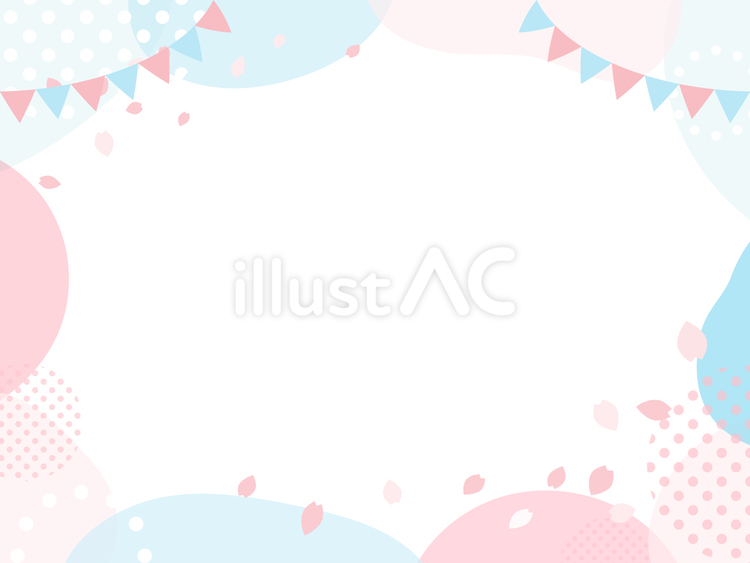 桜舞う春のポップなフレーム 桜,春,ポップのイラスト素材