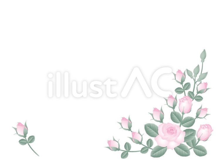 薔薇の花-フレーム-２ 薔薇,花,蕾のイラスト素材