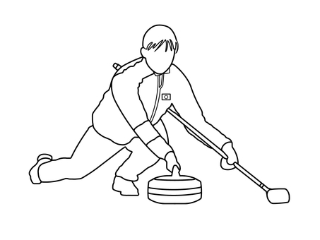カーリング カーリング,ウインタースポーツ,競技,種目,運動,冬,人,人物,女性,選手のイラスト素材