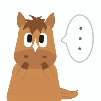 考える馬 馬,うま,干支,競馬,動物,生き物,ペット,かわいい,考える,思考のイラスト素材