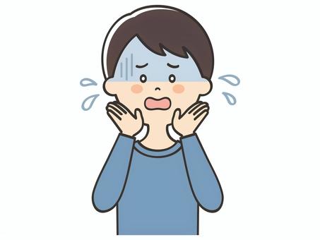 危険を知らせる男性 危険を知らせる男性 sos,助けて,焦る,困る,絶望,不安,危険,注意喚起,呼びかけ,声かけのイラスト素材