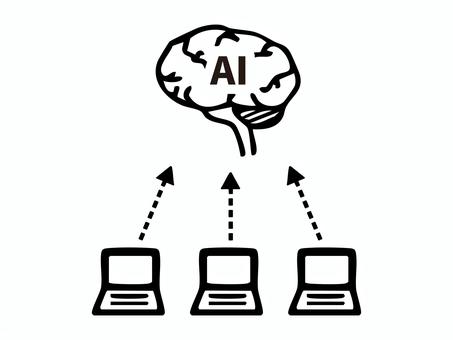 人工知能 人工知能,ai,学習,情報,データ,コンピューター,パソコン,知能,脳,イラストのイラスト素材