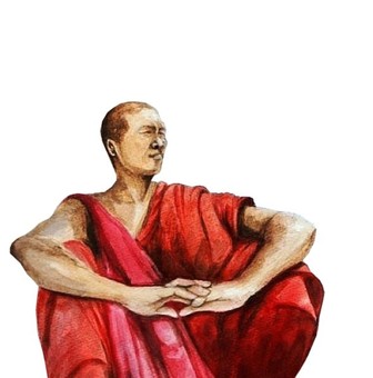 Watercolor painting, Myanmar monk, white background, JPG Watercolor painting, Myanmar monk, white background, practice monk, myanmar, people, JPG