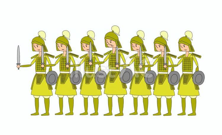 中国の武者軍団 戦士,兵士,兵隊のイラスト素材
