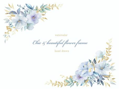 Watercolor blue flower frame, JPG, PNG and AI Watercolor blue flower frame, , JPG, PNG and AI