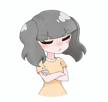 プイッと顔を逸らす女子4 プイッと顔を逸らす女子4 女子,女の子,女性,怒る,不満,照れる,ツンデレ,腕組み,赤面,恥ずかしいのイラスト素材