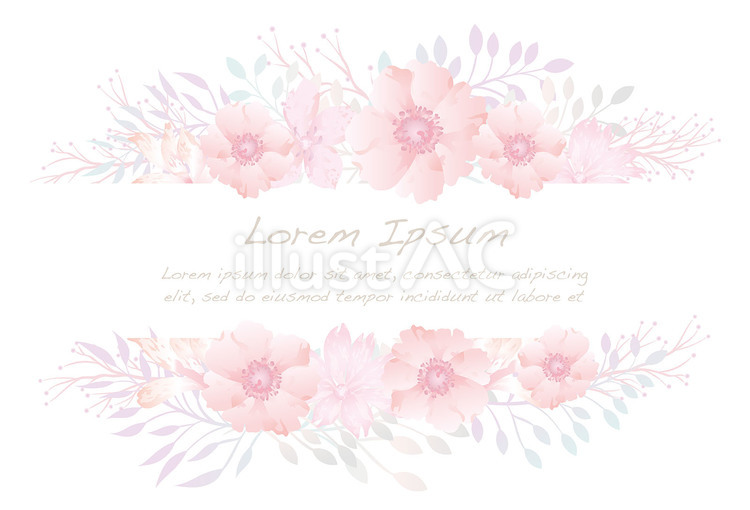 水彩風　テキストスペース付き花の背景 花,植物,水彩のイラスト素材