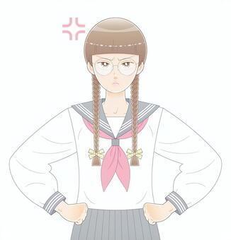 Illustration, female, school uniform, illustration, JPG and PNG