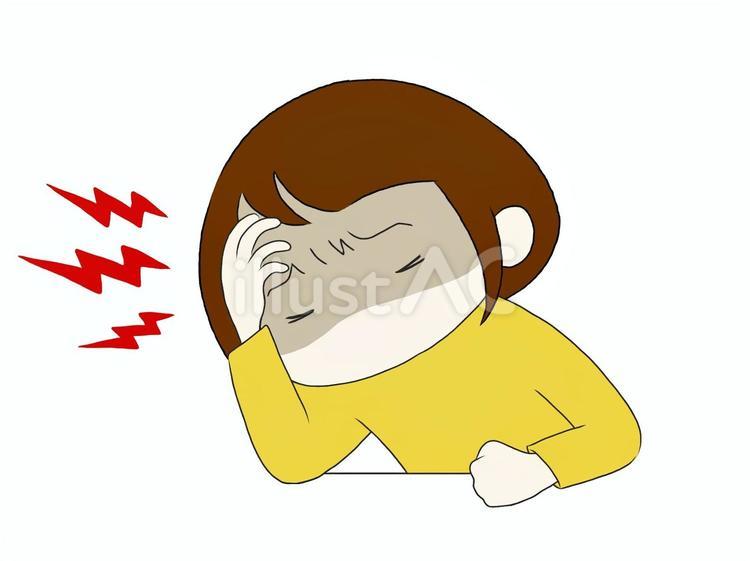 頭が痛い女性 頭,痛い,悩みのイラスト素材