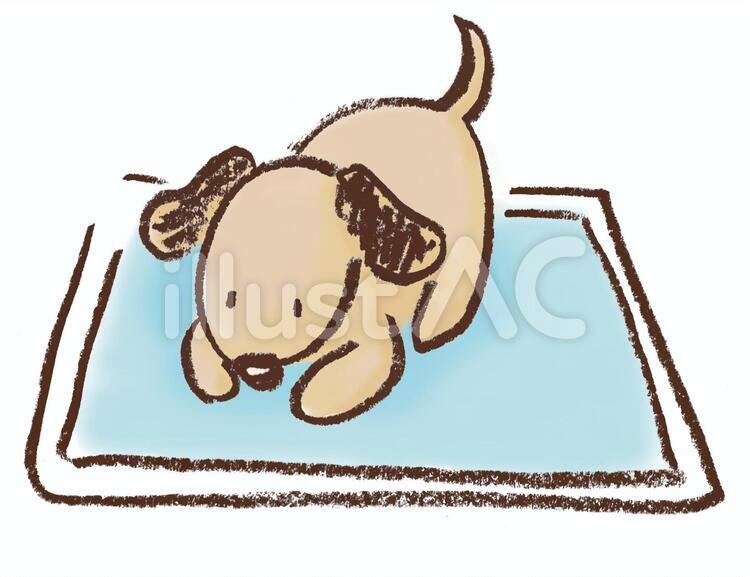 トイレシーツと犬 犬,トイレシーツ,トイレシートのイラスト素材