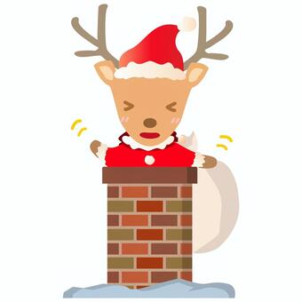 Santa Reindeer Chimney, christmas, santa, reindeer, JPG, PNG and AI