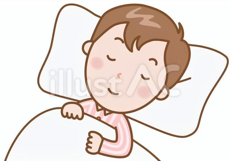 男性：いい睡眠 睡眠,すやすや,十分な睡眠のイラスト素材