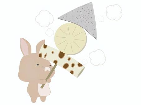 おでん_兎 おでん,うさぎ,動物,かわいい,こんにゃく,大根,ちくわのイラスト素材