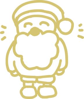 楽しそうなサンタクロースの線画イラスト 楽しそうなサンタクロースの線画イラスト サンタクロース,クリスマス,線画,シンプル,楽しい,嬉しい,幸せ,手描き,ゴールド,サンタのイラスト素材