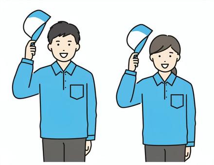 Worker / color to greet with a hat, JPG, PNG and AI Worker / color to greet with a hat, delivery, operator, greeting, JPG, PNG and AI