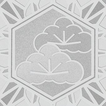 シームレスなモザイク　松　o 松,縁起物,植物,正月,年賀状,背景素材,バックグラウンド,モザイク,六角形,六角のイラスト素材