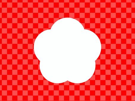 Japanese pattern background Red checkered pattern Cloud-shaped balloon, speech balloon, frame, background, JPG and AI