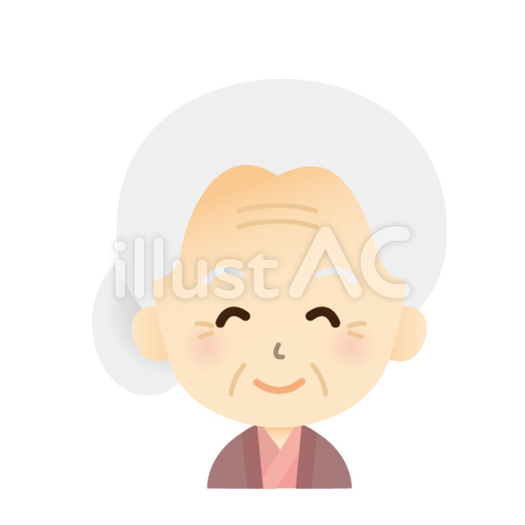 女性　顔アイコン 女性,顔,お婆さんのイラスト素材