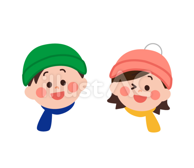 冬の男の子女の子（子供）１ 冬,子ども,人物のイラスト素材