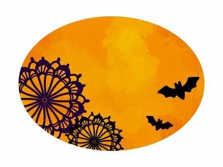 ハロウィンフレーム　レースとこうもり