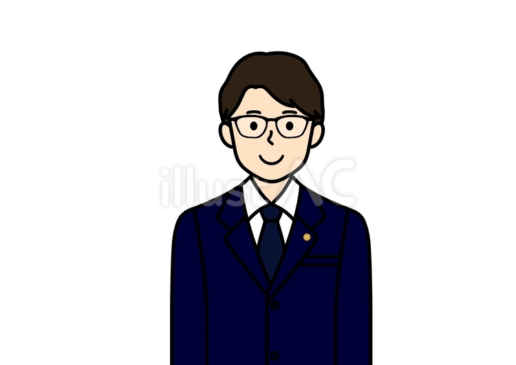 メガネを掛けている弁護士の男性 弁護士,国家資格者,男性のイラスト素材