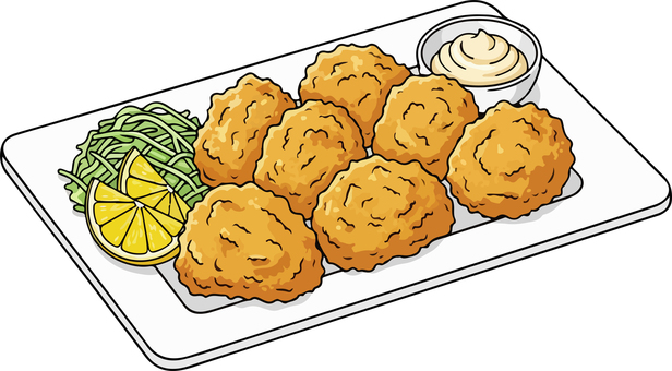 唐揚げ 唐揚げ,鶏肉,チキン,フライ,鶏唐揚げ,からあげ,ベクター,揚げ物,惣菜のイラスト素材