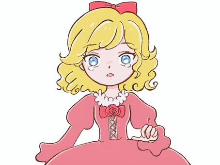 今にも泣きそうな令嬢 涙目,涙,悲しい,泣く,未練,泣きそう,ショック,動揺,うるうる,お嬢様のイラスト素材