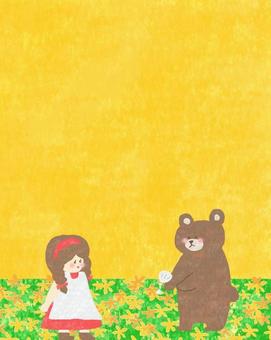 森のくまさん♪ かわいい,くま,動物,生き物,女の子,女,女性,人,森のくまさん,童話のイラスト素材