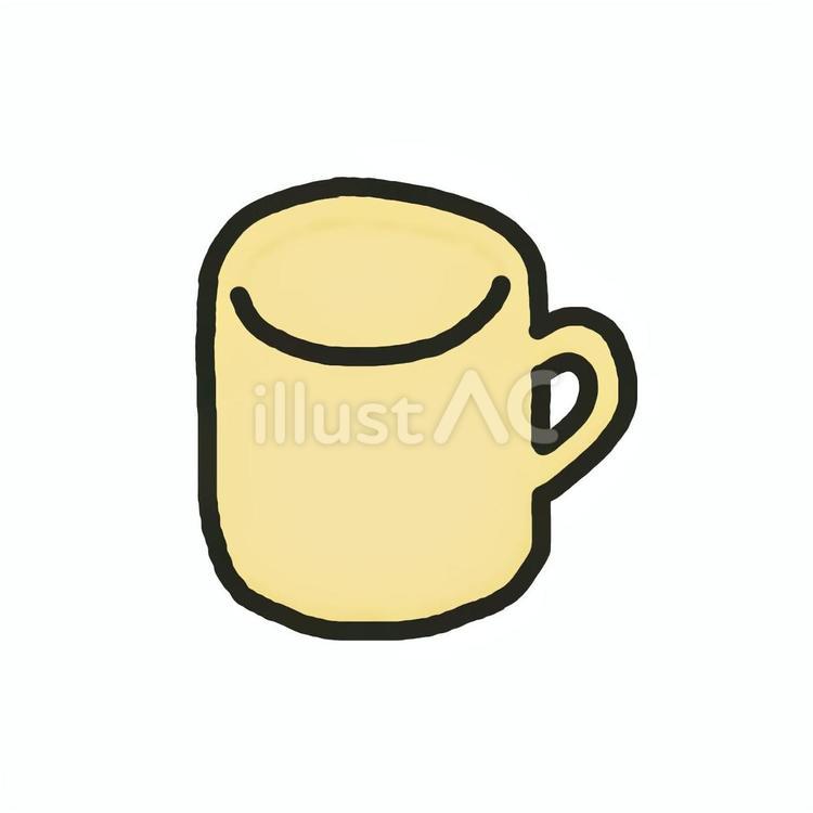 赤ちゃんのコップ(うす黄色) コップ,プラコップ,１つのイラスト素材