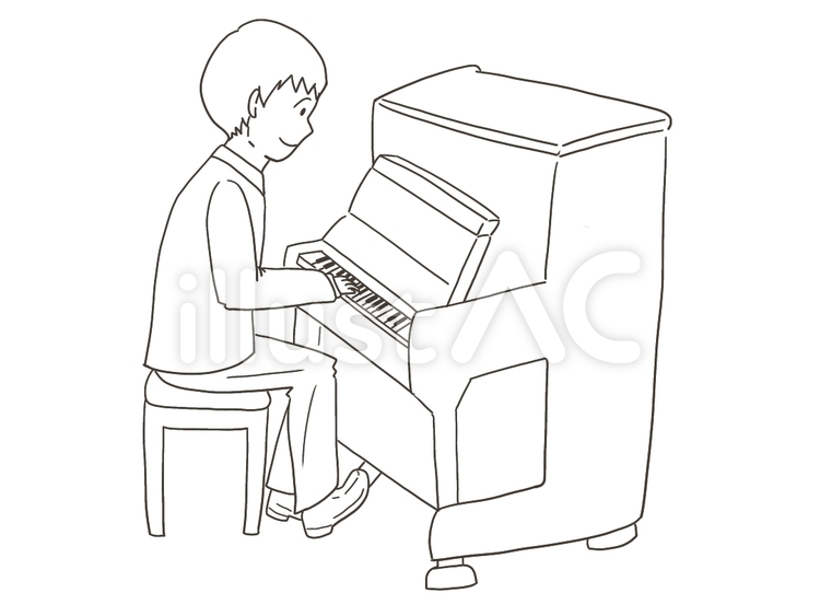 ピアノを弾く男の子 男の子,男性,演奏のイラスト素材