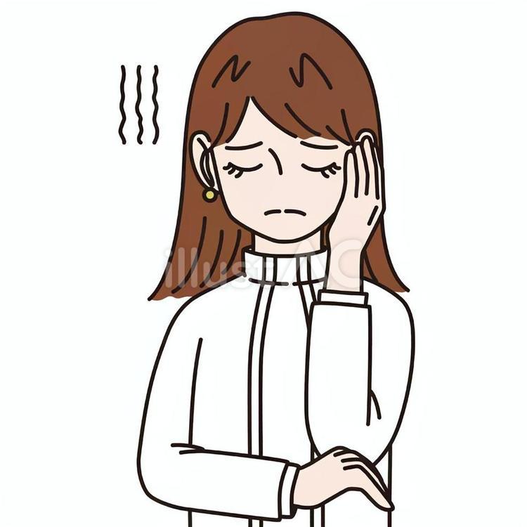 【アイコン用画像】女性_俯く_3 表情,感情,俯くのイラスト素材