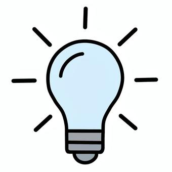 電球　ひらめき　水色 電球,ひらめき,アイデア,発見,電気,led,青,水色,イラスト,シンプルのイラスト素材