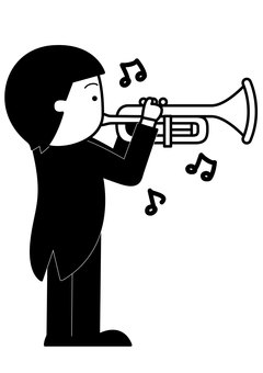 Trumpet 1c, trumpet, instrument, wind instrument, JPG, PNG and AI