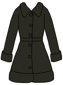 コート コート,黒,ファッション,冬服,防寒,レディースのイラスト素材