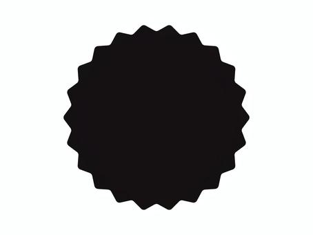 黒角丸ギザギザシルエット素材｜バッジ風 バッジ,シルエット,黒,ギザギザ,円形,スタンプ,ラベル,ベース,背景,エンブレムのイラスト素材