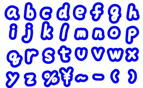 使える手書きアルファベット小A〜Z＿青 アルファベット,a,b,c,d,e,f,g,h,iのイラスト素材