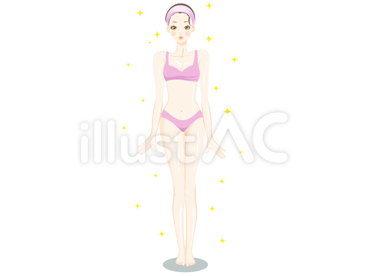 ビューティー(全身➀) 女性,美容,お姉さんのイラスト素材