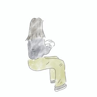 Illustration, female, tim king, sit, 