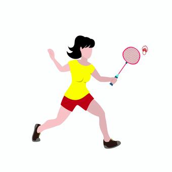 スポーツ 114 バドミントン,スポーツ,女の子,女性,アスリート,ラケット,シャトル,運動,試合,イラストのイラスト素材
