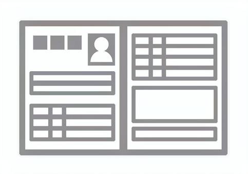 履歴書アイコン（ver2) 履歴書,就職活動,就活,シンプル,個人情報,書類,証明写真,履歴,データ,挿絵のイラスト素材