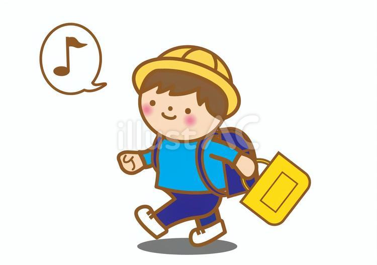 登校する小学生（男の子） 小学生,登校,下校のイラスト素材