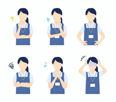 エプロン姿の介護士のイラスト素材セット エプロン姿の介護士のイラスト素材セット 女性,エプロン,介護士,保育士,家事代行,ヘルパー,ホームヘルパー,介護ヘルパー,ベビーシッター,アルバイトのイラスト素材