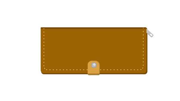 長財布 長財布,レザー,小銭,革,挿絵,財布,小物,おしゃれ,素材,白背景のイラスト素材