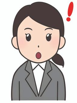 スーツを着た女性_ひらめき 女性,会社員,表情,ひらめき,ビックリマーク,社会人,新社会人,スーツ,ビジネスマン,サラリーマンのイラスト素材