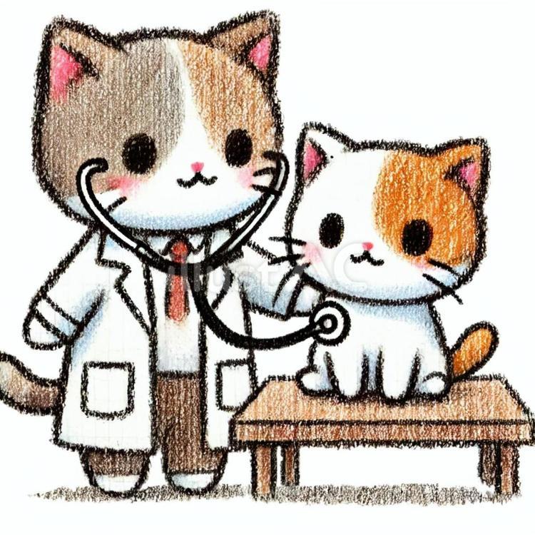 猫の医者 猫,職業,かわいいのイラスト素材
